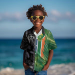 Custom Aotearoa South Africa Rugby Freedom Cup Kid Hawaiian Shirt Maori Silver Fern Art and Sporty Flag SA - African Pride