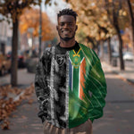 Custom Aotearoa South Africa Rugby Freedom Cup Sweatshirt Maori Silver Fern Art and Sporty Flag SA - African Pride