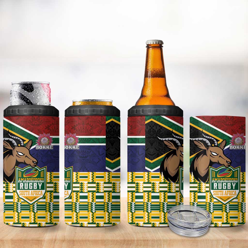 South Africa Rugby 4 in 1 Can Cooler Tumbler Go Bokke-Amabokoboko Spirit - African Pride