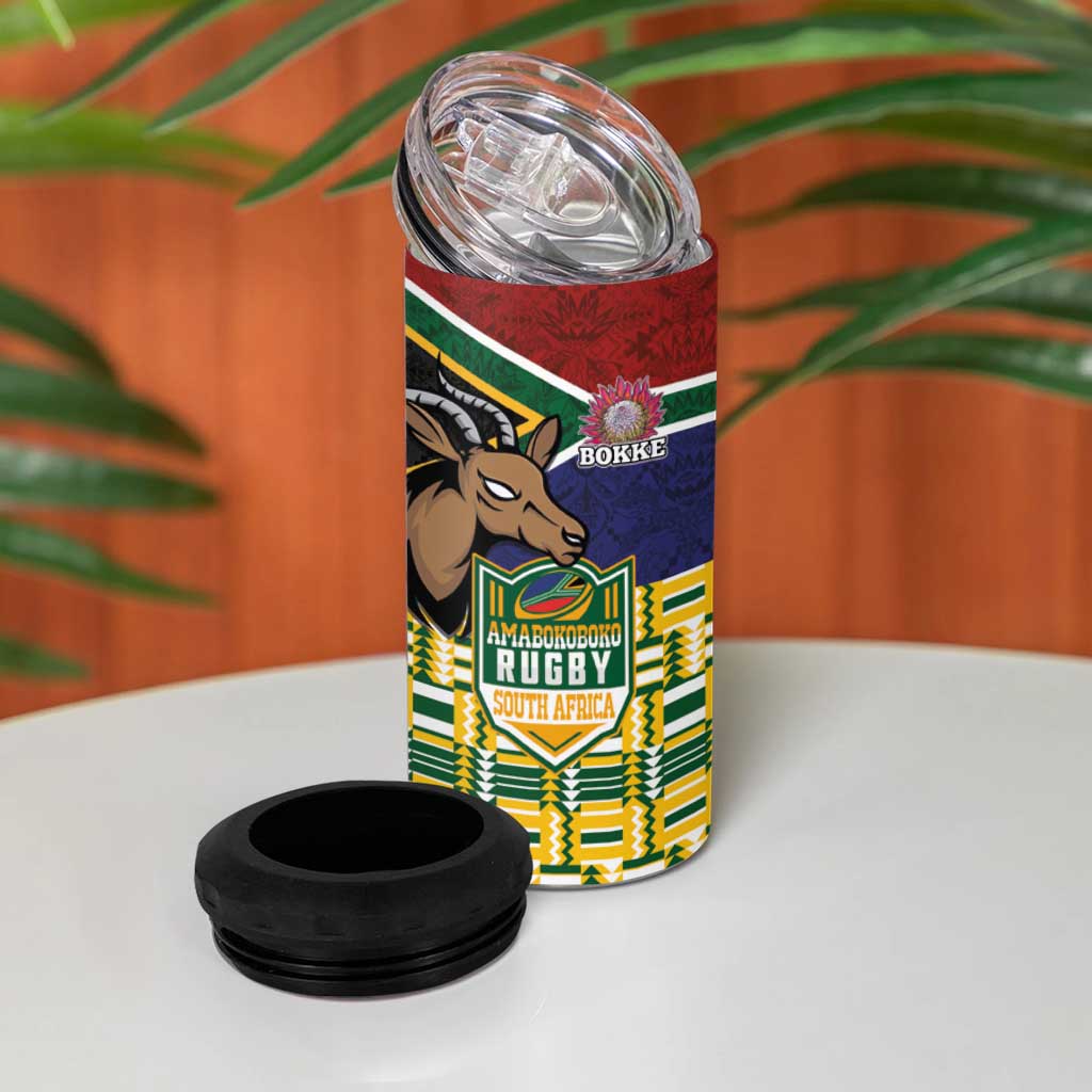 South Africa Rugby 4 in 1 Can Cooler Tumbler Go Bokke-Amabokoboko Spirit - African Pride