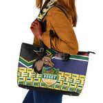 South Africa Rugby Leather Tote Bag Go Bokke-Amabokoboko Spirit - African Pride