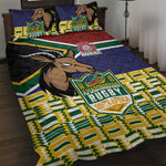 South Africa Rugby Quilt Bed Set Go Bokke-Amabokoboko Spirit - African Pride