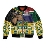 South Africa Rugby Sleeve Zip Bomber Jacket Go Bokke-Amabokoboko Spirit - African Pride