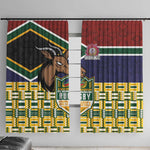 South Africa Rugby Window Curtain Go Bokke-Amabokoboko Spirit - African Pride