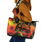 Afro-Jamaican Reggae Legend's Birthday Leather Tote Bag One Love Jamaica