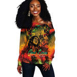Afro-Jamaican Reggae Legend's Birthday Off Shoulder Sweater One Love Jamaica