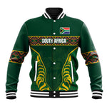 Custom South Africa Rugby Baseball Jacket Springboks Spirit and King Protea
