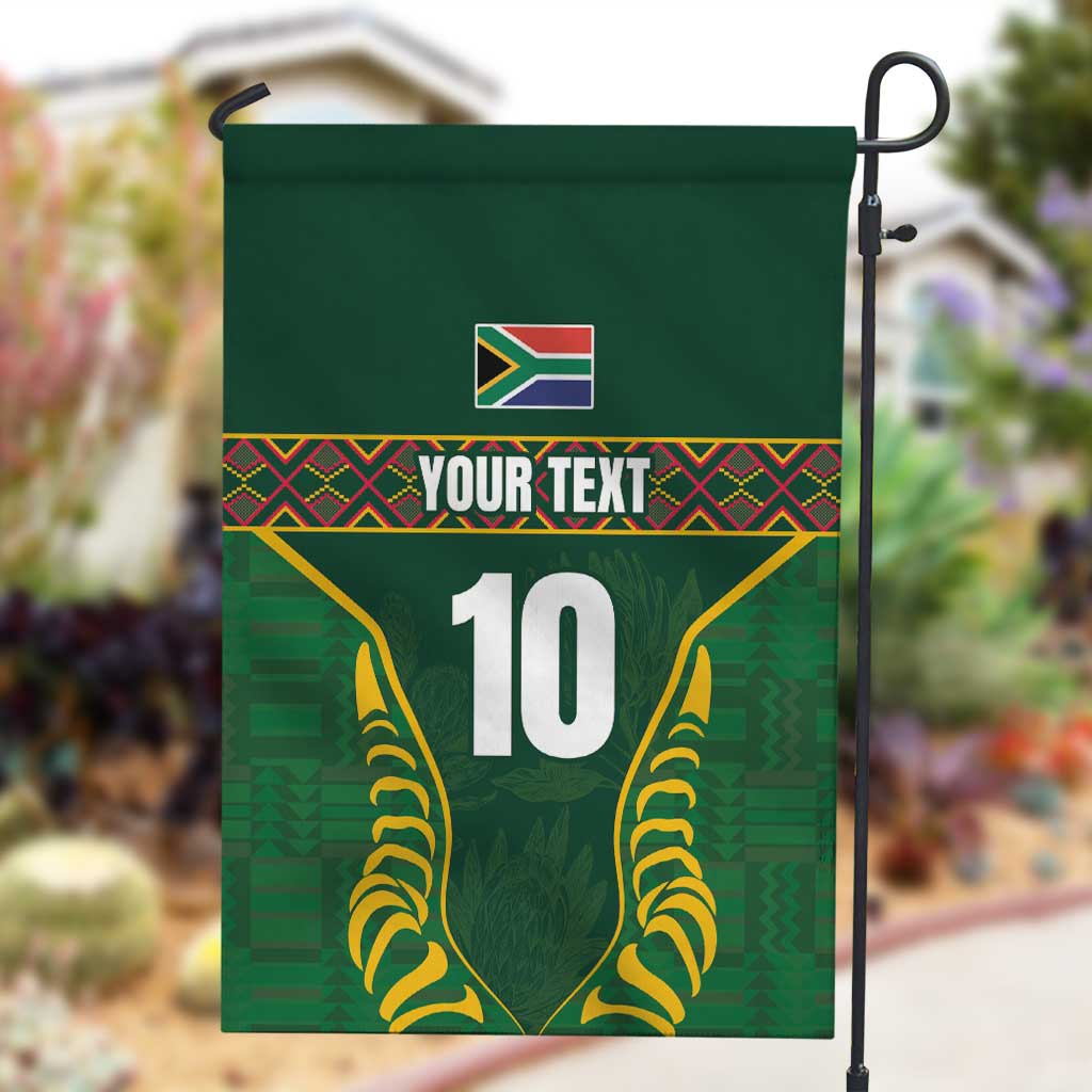 Custom South Africa Rugby Garden Flag Springboks Spirit and King Protea
