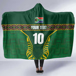 Custom South Africa Rugby Hooded Blanket Springboks Spirit and King Protea