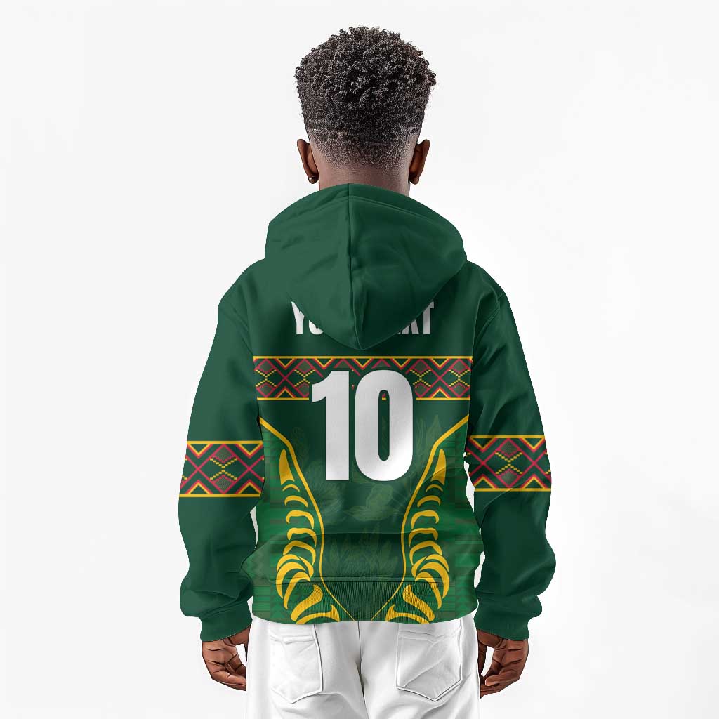 Custom South Africa Rugby Kid Hoodie Springboks Spirit and King Protea