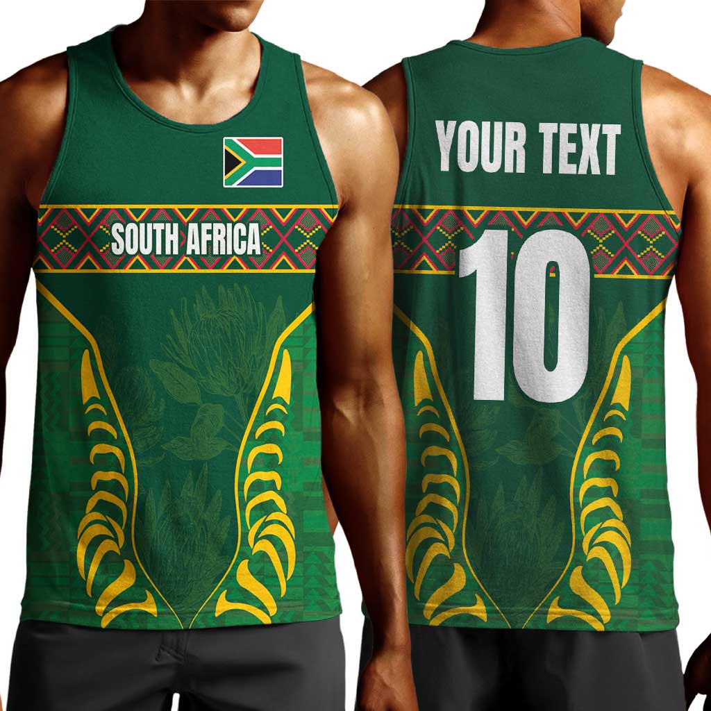 Custom South Africa Rugby Men Tank Top Springboks Spirit and King Protea