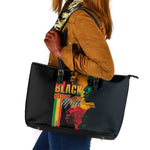 Afro - Black History Month Leather Tote Bag Black Soul - I'm Black Every Month