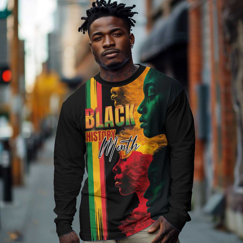 Afro - Black History Month Long Sleeve Shirt Black Soul - I'm Black Every Month