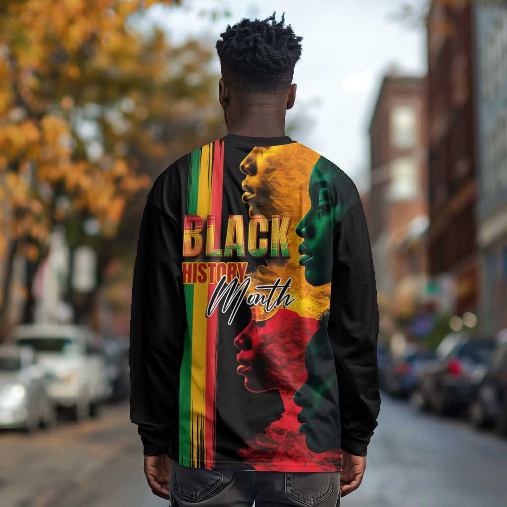 Afro - Black History Month Long Sleeve Shirt Black Soul - I'm Black Every Month