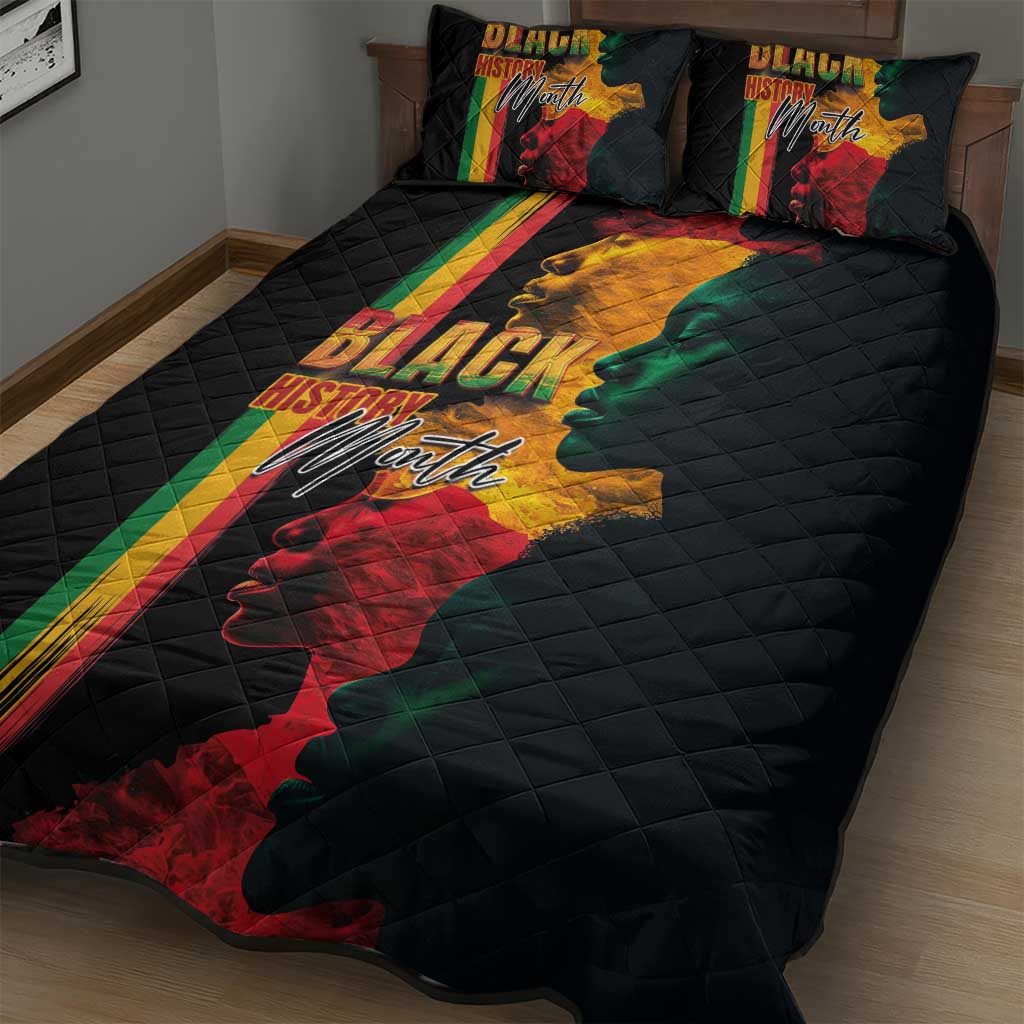 Afro - Black History Month Quilt Bed Set Black Soul - I'm Black Every Month