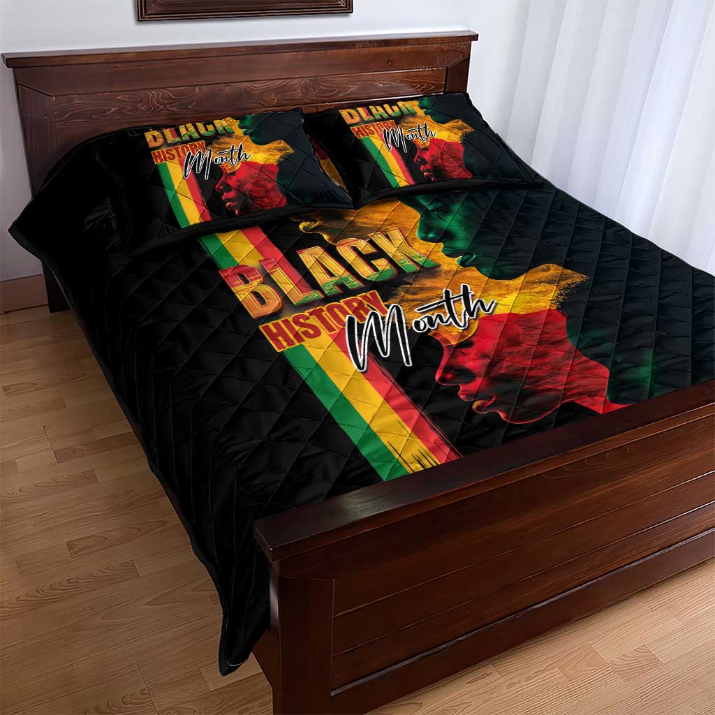 Afro - Black History Month Quilt Bed Set Black Soul - I'm Black Every Month