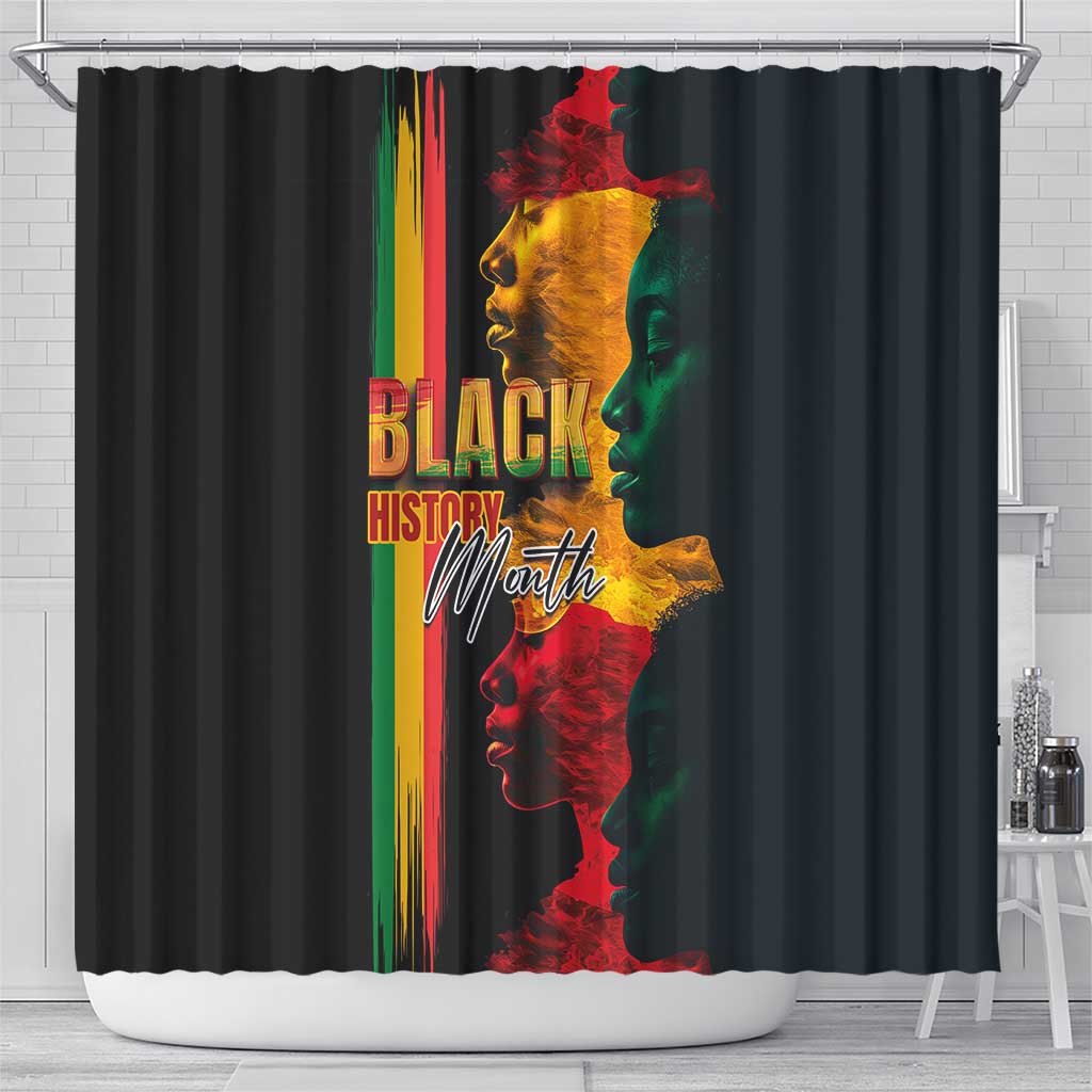 Afro - Black History Month Shower Curtain Black Soul - I'm Black Every Month
