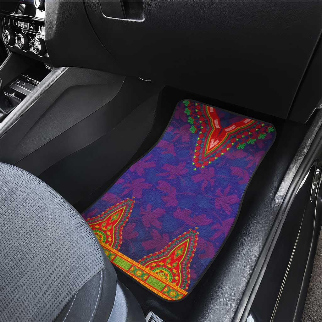 Haiti Car Mats Choeblack Dashiki Style Blue Color