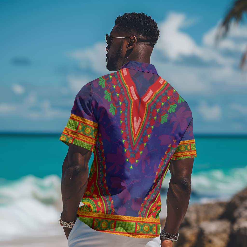 Haiti Hawaiian Shirt Choeblack Dashiki Style Blue Color