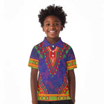 Haiti Kid Polo Shirt Choeblack Dashiki Style Blue Color