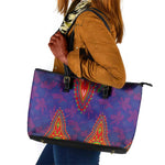 Haiti Leather Tote Bag Choeblack Dashiki Style Blue Color