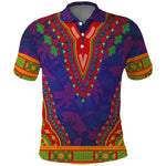Haiti Polo Shirt Choeblack Dashiki Style Blue Color