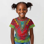 Haiti Kid T shirt Choeblack Dashiki Style Red Color