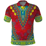 Haiti Polo Shirt Choeblack Dashiki Style Red Color