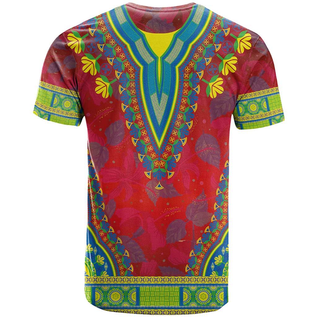 Haiti T shirt Choeblack Dashiki Style Red Color