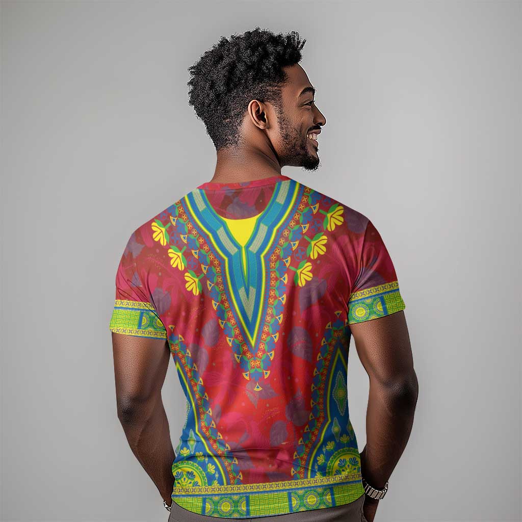 Haiti T shirt Choeblack Dashiki Style Red Color