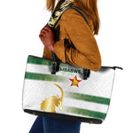 Zimbabwe Rugby Champions of Africa Leather Tote Bag The Gold Sables Version - African Pride