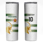 Custom Zimbabwe Rugby Champions of Africa Skinny Tumbler The Gold Sables Version - African Pride
