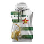 Custom Zimbabwe Rugby Champions of Africa Sleeveless Zip Hoodie The Gold Sables Version - African Pride