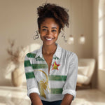 Custom Zimbabwe Rugby Champions of Africa Women Casual Shirt The Gold Sables Version - African Pride