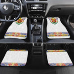 Haiti Flag Car Mats Traditional Dashiki White Color