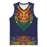 Haiti Flag Basketball Jersey Traditional Dashiki Black Color - African Pride