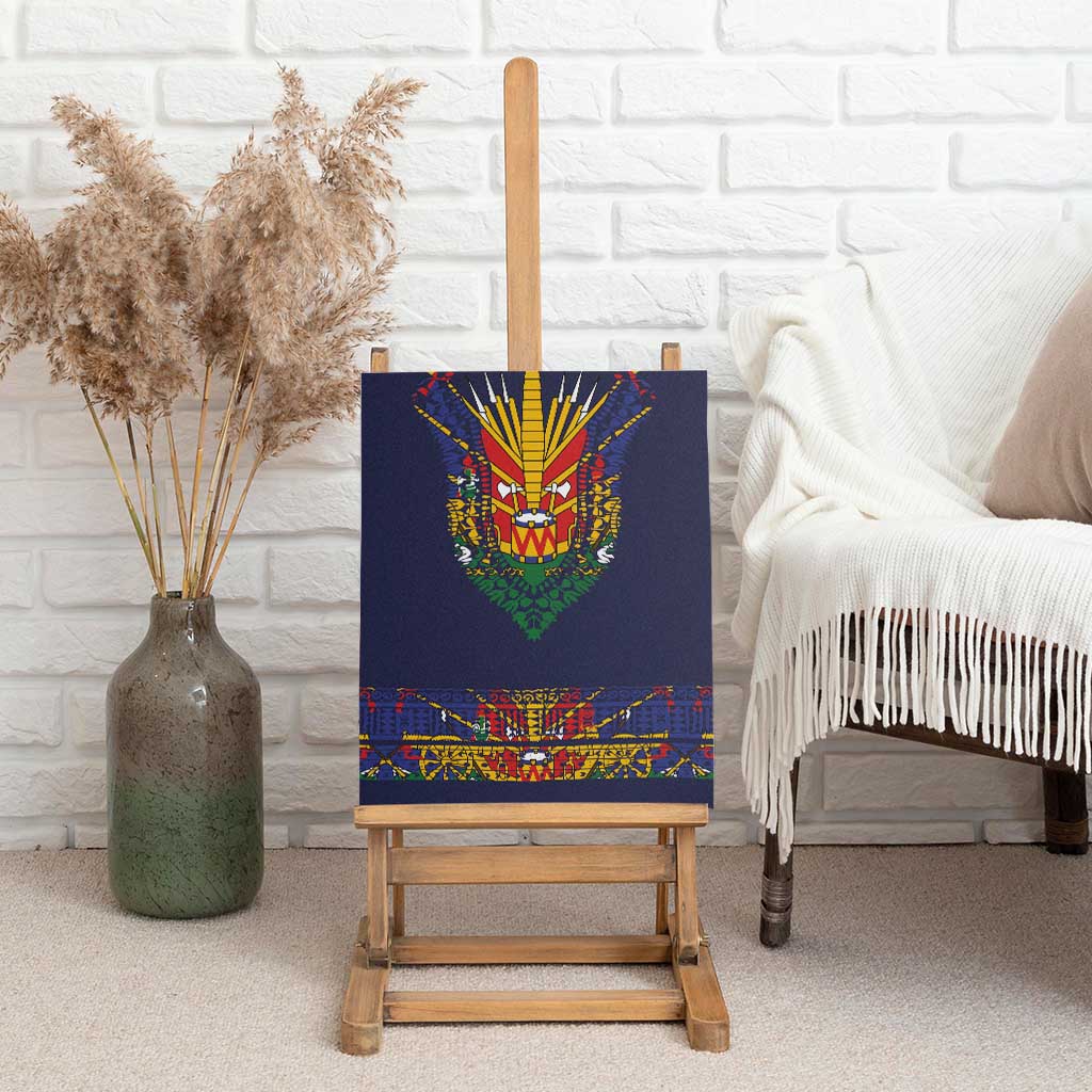 Haiti Flag Canvas Wall Art Traditional Dashiki Black Color