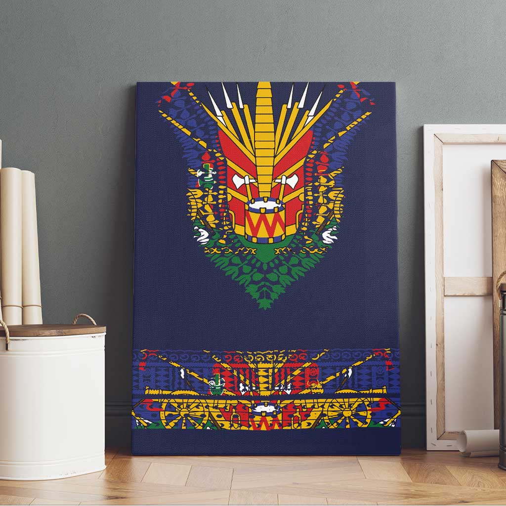 Haiti Flag Canvas Wall Art Traditional Dashiki Black Color