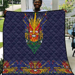 Haiti Flag Quilt Traditional Dashiki Black Color