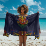 Haiti Flag Sarong Traditional Dashiki Black Color
