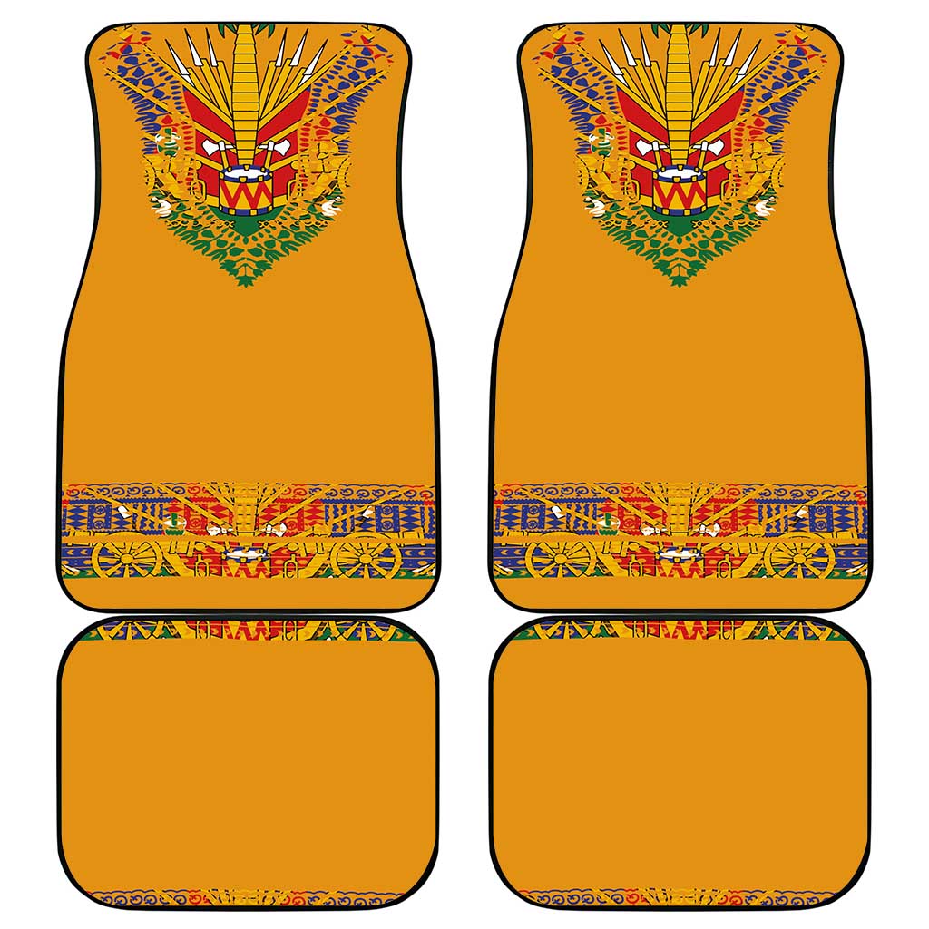 Haiti Flag Car Mats Traditional Dashiki Yellow Color