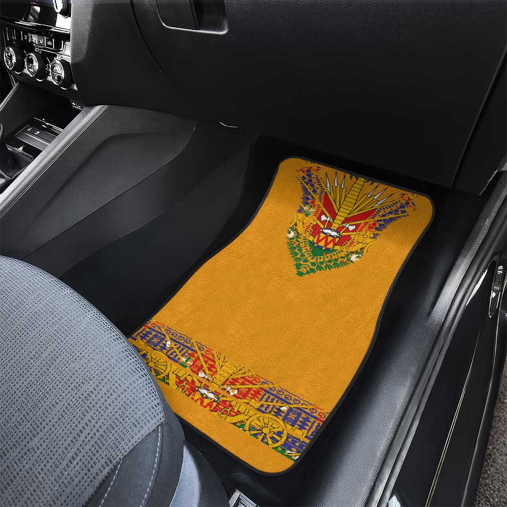 Haiti Flag Car Mats Traditional Dashiki Yellow Color