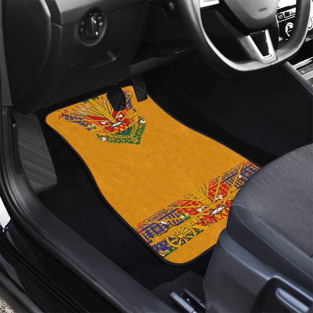 Haiti Flag Car Mats Traditional Dashiki Yellow Color