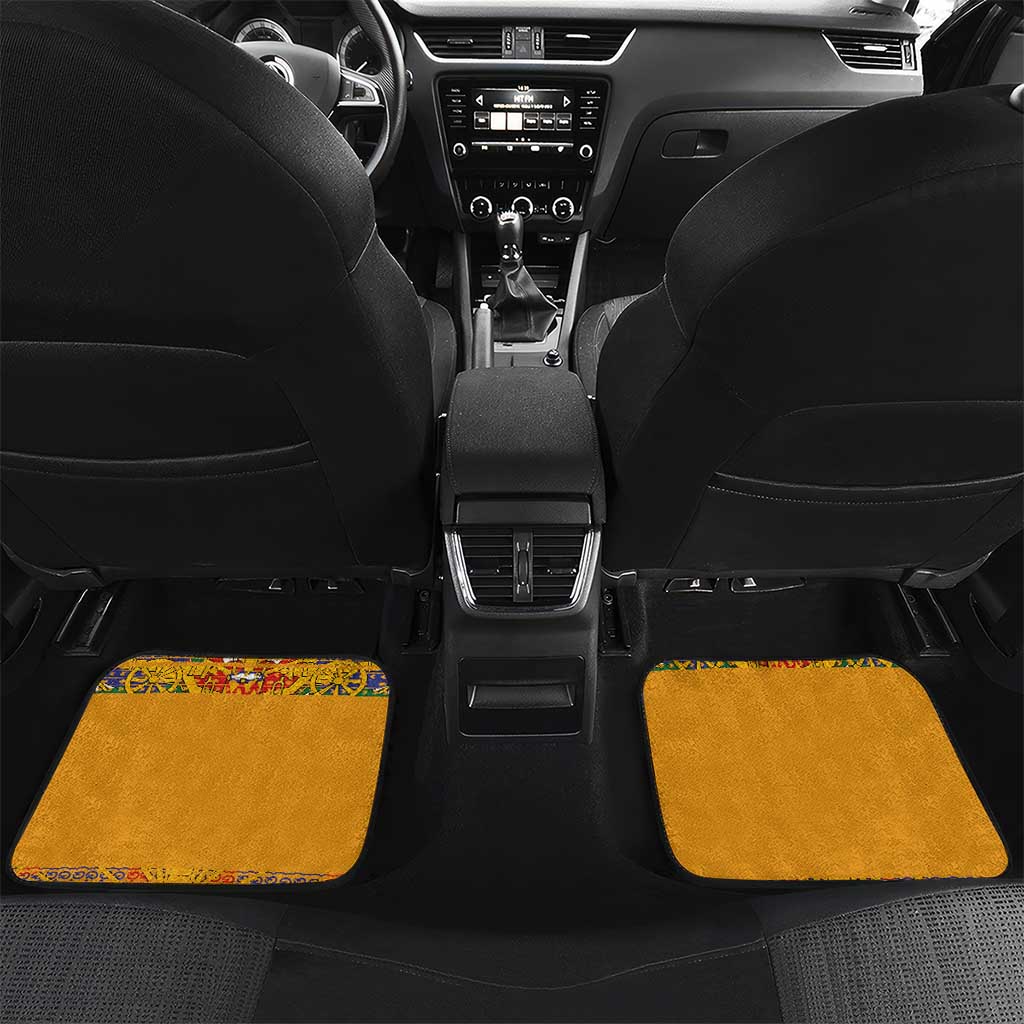 Haiti Flag Car Mats Traditional Dashiki Yellow Color