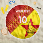 Custom Zimbabwe Cricket Beach Blanket Flame Warriors Zimbabwe Spirit - African Pride