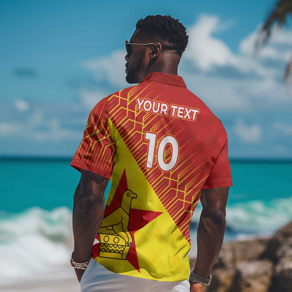Custom Zimbabwe Cricket Hawaiian Shirt Flame Warriors Zimbabwe Spirit - African Pride