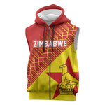 Custom Zimbabwe Cricket Sleeveless Zip Hoodie Flame Warriors Zimbabwe Spirit - African Pride