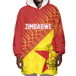 Custom Zimbabwe Cricket Wearable Blanket Hoodie Flame Warriors Zimbabwe Spirit - African Pride