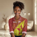 Custom Zimbabwe Cricket Women Casual Shirt Flame Warriors Zimbabwe Spirit - African Pride