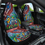 Afro-Caribbean Car Seat Cover African Dashiki Style with Caribbean Music with Blue Iguanas - African Pride